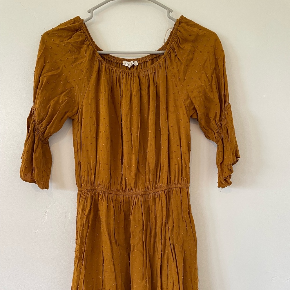 Mustard Off the shoulder dress